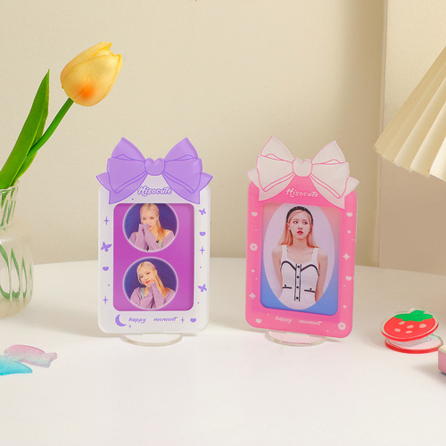 Girls' Korean version of Polaroid desktop transparent photo frame acrylic student 3-inch photo idol star chasing card set table