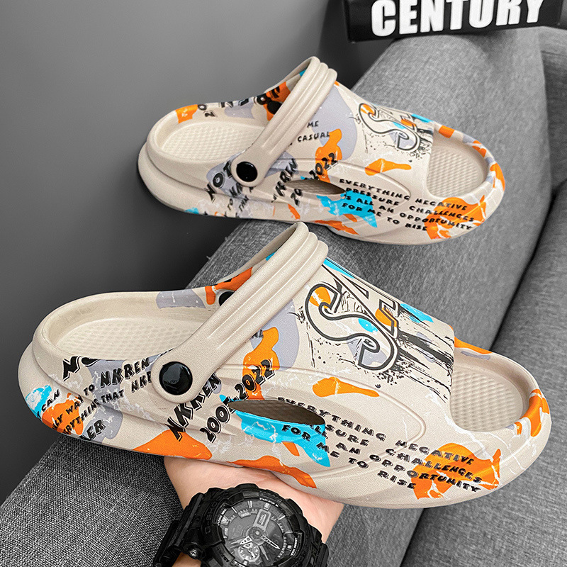 Men's Summer Outdoor Wear, Mud-Sensing Thick Sole Sports Slides, Men's Anti-Slip Casual Dual-Purpose Driving Beach Sandals