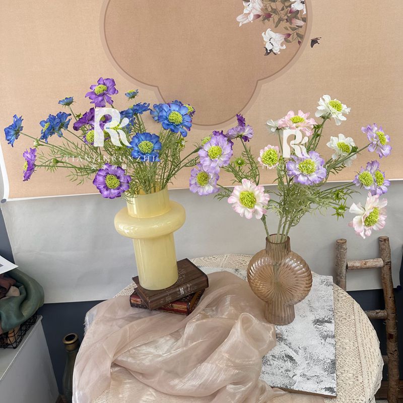 輪峰菊仿真花高品質假花波斯菊婚禮手捧花婚慶插花莫奈花園裝飾花