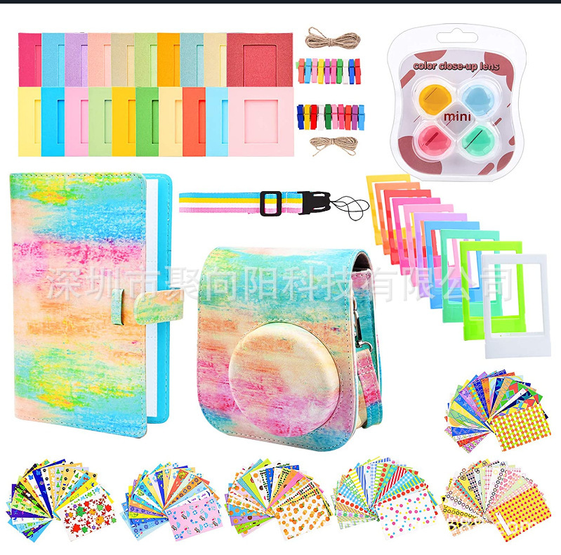 clapper camera instax mini 12/11 accessories set photo album camera bag filter 3 inch photo frame shoulder strap