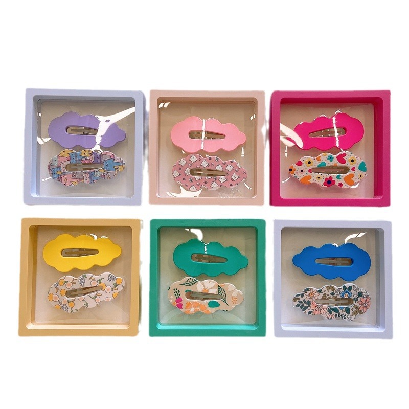 Children's fluorescence geometric cute bangs with gears