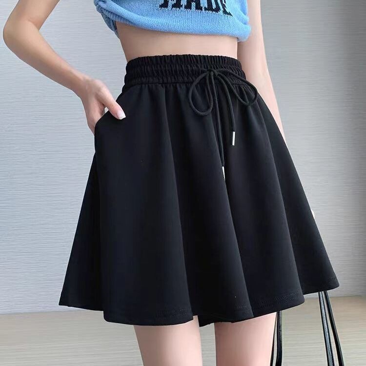 Summer New Style Culottes Shorts for Women, Sports Casual Drawstring High-Waisted Slimming Wide-Leg Stylish Loose Thin Skirt Pants Summer New Style Culottes Shorts for Women, Sports Casual Drawstring High-Waisted Slimming Wide-Leg Stylish Loose Thin Skirt Pants