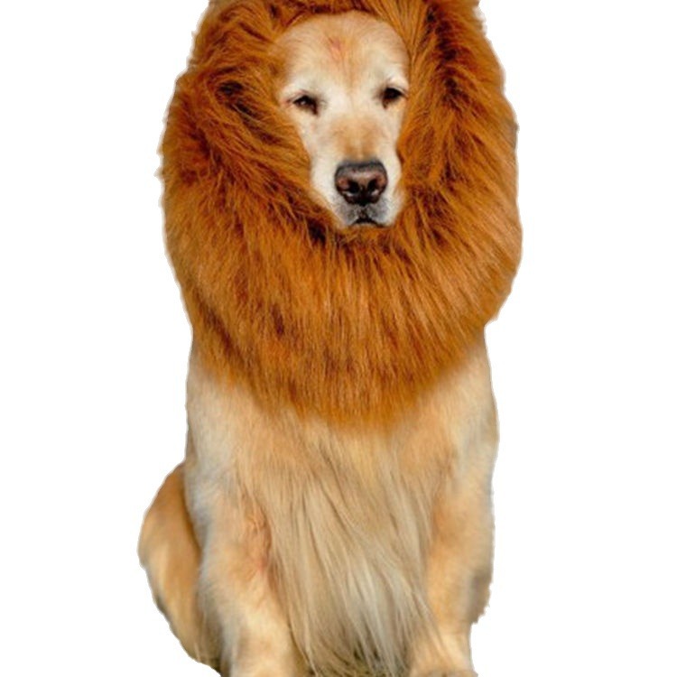 Mascota cabeza de león peluca perro peluca Halloween mascotas suministros Melena León Peluca de perro