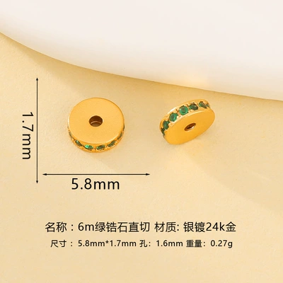 Zərgərlik ara hissələri — Making DIY Silver Accessories - 6mm-green-zirconia-faceted-cut