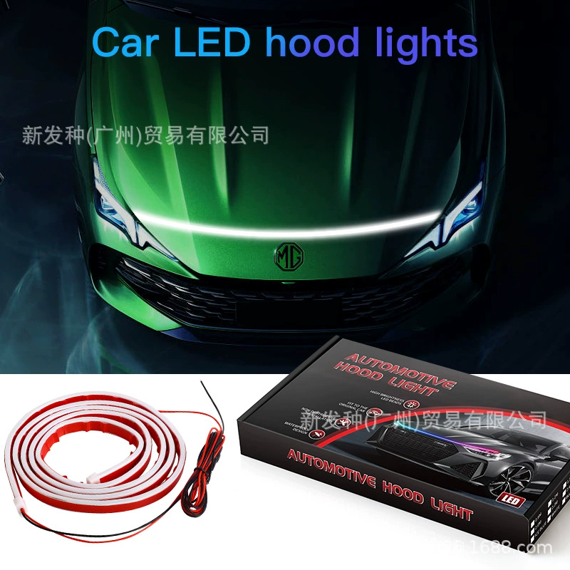 Светодиодная подсветка капота, дневные ходовые огни, модифицированная атмосферная подсветка с функцией сканирования при запуске автомобиля, световая полоса с эффектом проходного света, автомобильный свет с эффектом проходного света.