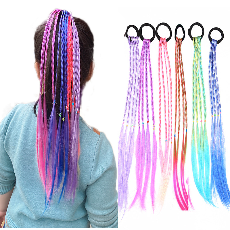 Kid's Fashion Colorful Chemical Fiber Braid Hair Tie display picture 2