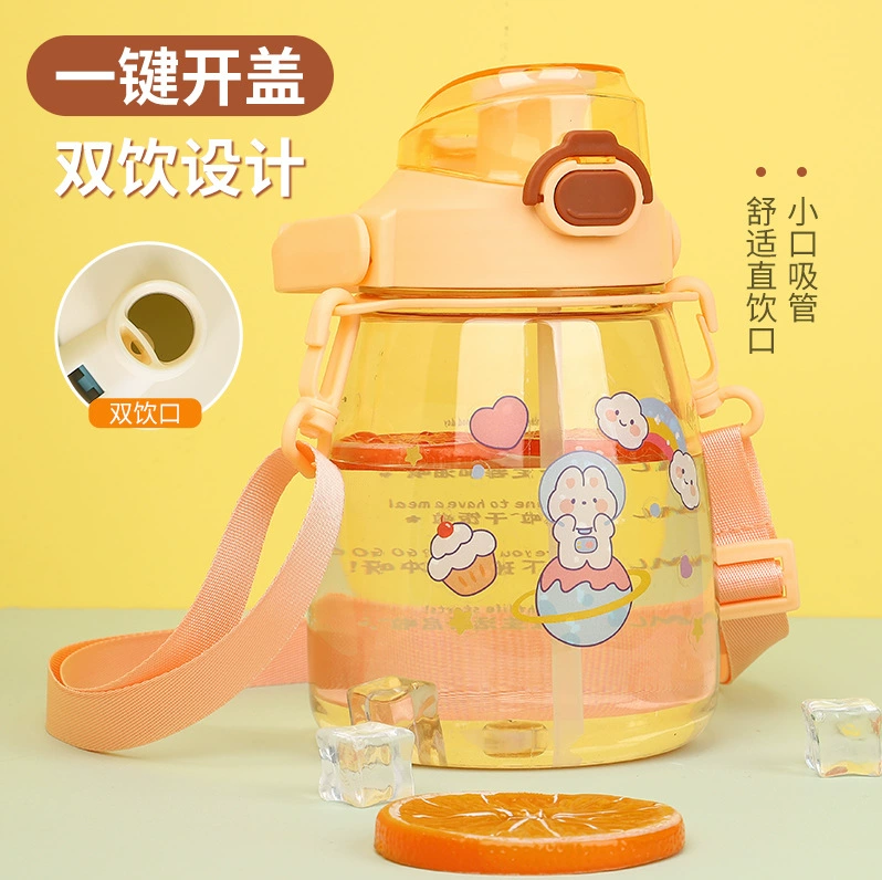 Дропшиппинг высококачественных бутылок для воды, больших емкостей, детских кружек с широким горлышком, модных детских стаканов с трубочкой, бутылок для воды