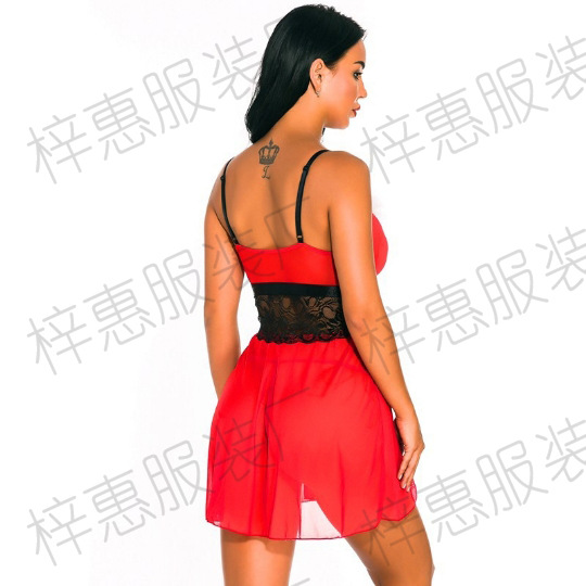 Europa y América Navidad sexy traje Cosplay uniforme seductora PAPEL DE Navidad encaje malla ropa interior para las mujeres