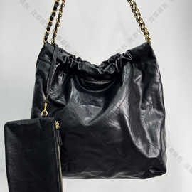 经典百搭小香风黑金22bag垃圾袋购物袋菱格链条单肩托特包