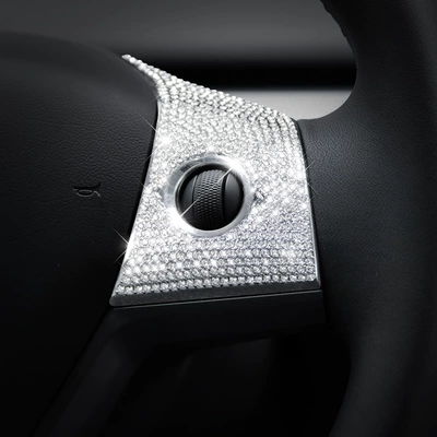 Suitable for Tesla model 3model Sürətlər qutusu və əl tormozu başlıqları - 19-22-model3-21-24-modely-steering-wheel-button-frame-2-piece-set