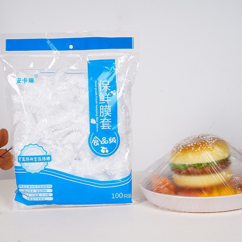 Plastic Wrap Covers for Kitchen Use, Thickened Pe Elastic Covers for Dishes and Bowls, 100 Pieces