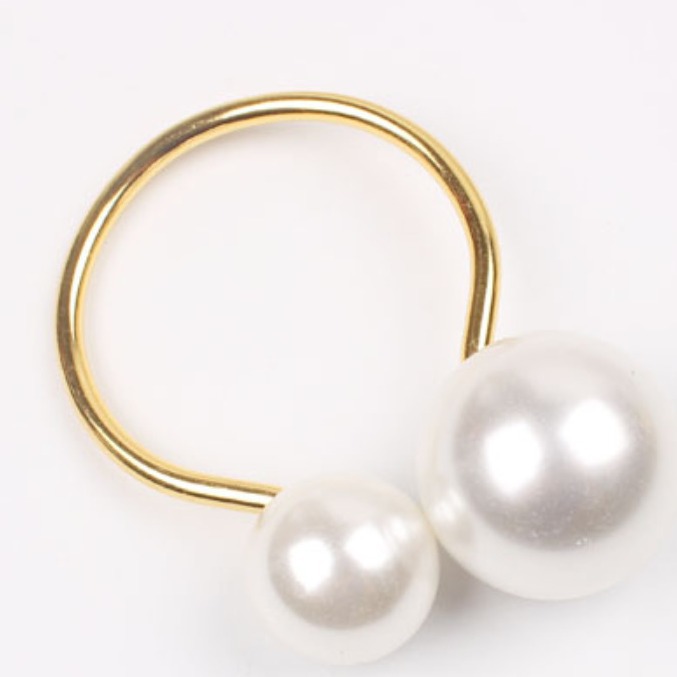 Fábrica al por mayor perla servilleta anillo 16mm + 22mm perla servilleta hebilla de fábrica directo-frontera anillo servilleta