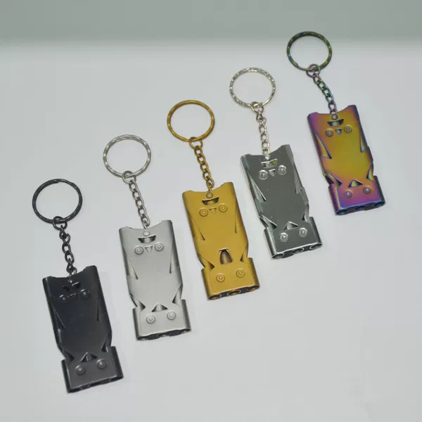 Stainless steel high decibel three-tube training whistle survival life-saving whistle outdoor EDC tool popping high frequency 3-hole whistle