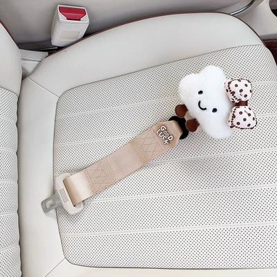 Girls, Other Automotive Interior Supplies - beige-anti-strangle-safety-belt-for-pregnant-women-beige-bow-and-white-clouds