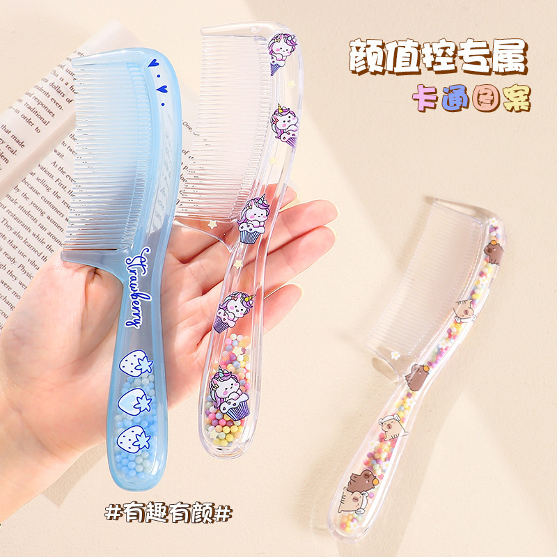 New Fun Tilt-and-Play Cartoon Cute Hair Comb for Girls, Portable Hairbrush for Students, Special Straightening Comb