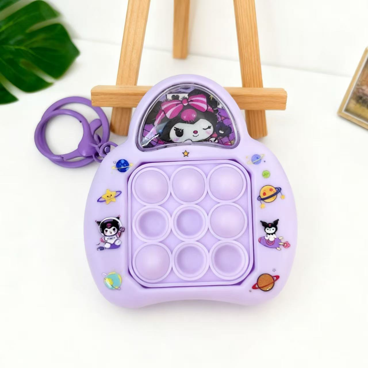 Creativo Sanli botón sonido empuje creativo dibujos animados empuje rápido mini descompresión burbuja llavero bolso colgante