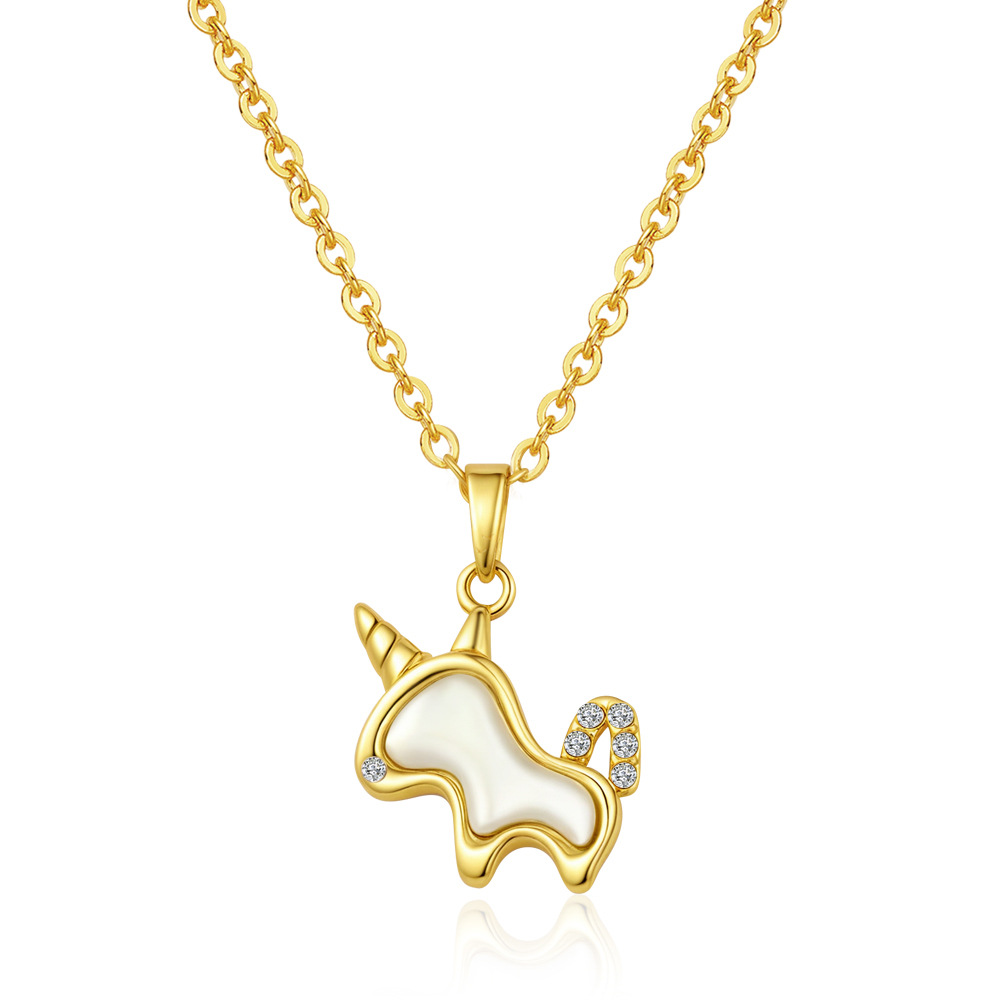 Collar de acero de colgante de oro retrógrado Mirad Wind 2025 nuevo estilo de mujer de alto nivel collar de aceite de acero de acero de collar de amor universal