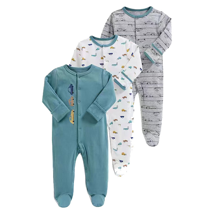 外国貿易の子供服春秋タイプの赤ちゃんのワンピースの長袖は足を包んでパジャマの新入生の赤ちゃんのプレゼントの箱を登ります。