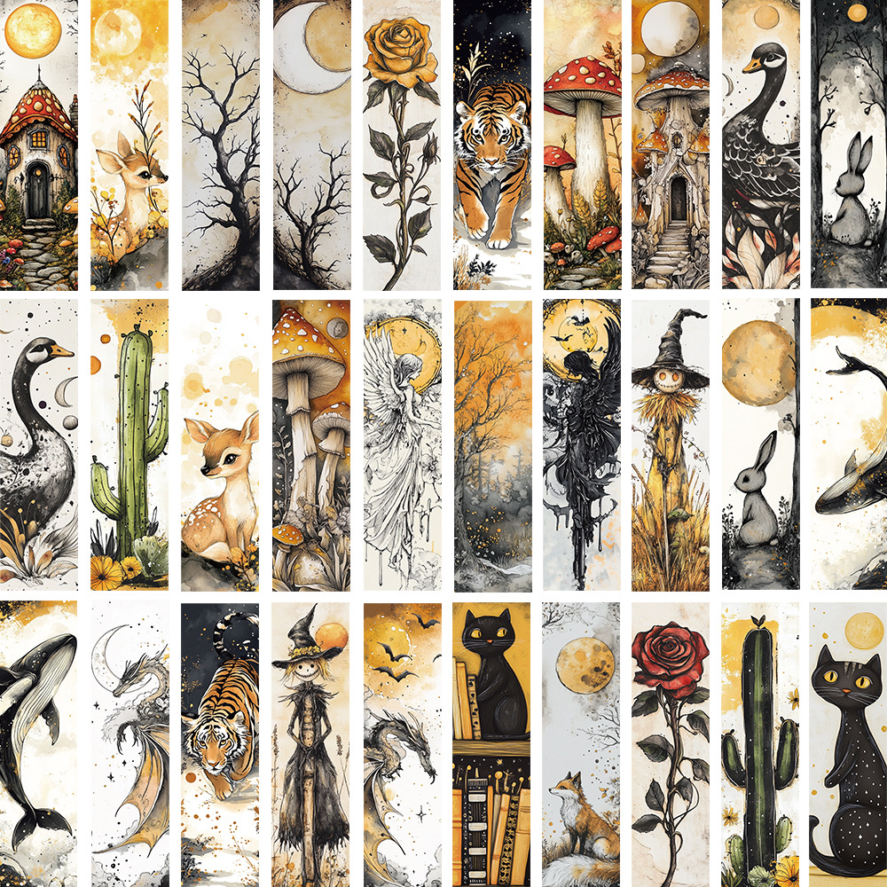 Micro-tinta, una variedad de estilos, marcadores, dibujos animados avanzados, arte antiguo, bricolaje, registros de lectura para estudiantes, marcadores exquisitos en papel