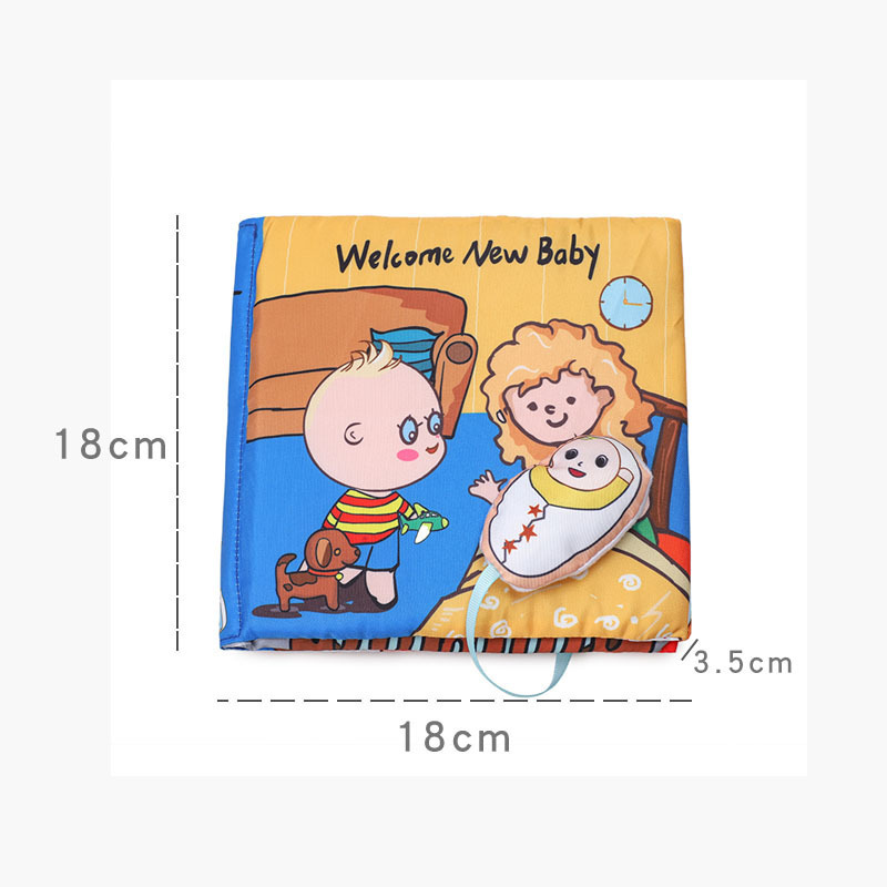 New baby cloth book children's enlightenment cognitive toy book parent-child interaction with ringing paper rattle cloth book drop shipping