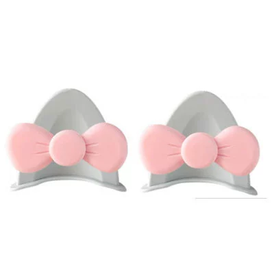 Motorcycle Helmet Decoration Stickers, Cat – Dəbilqə (Kaska) aksesuarları - cat-eared-butterfly-grey-pink