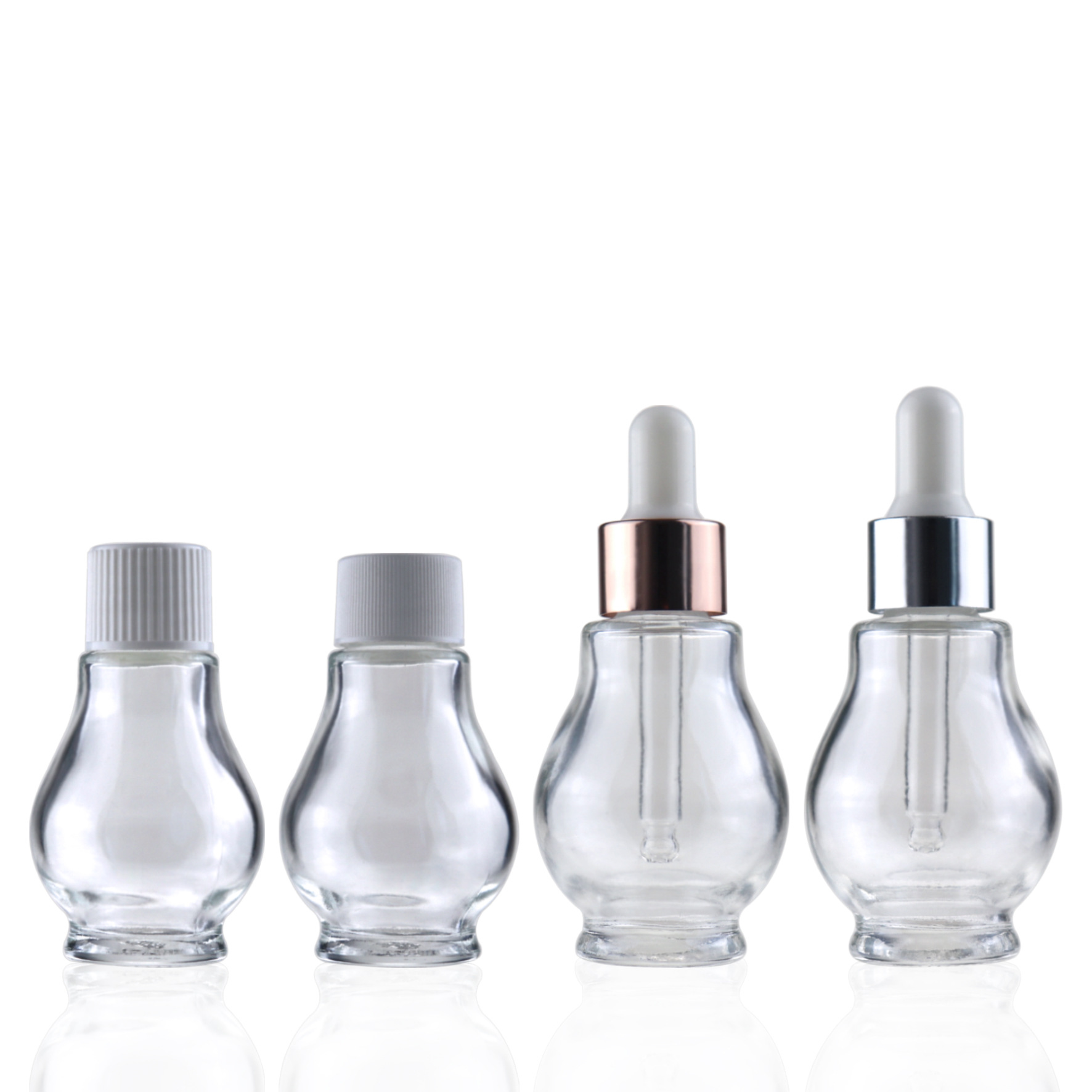 现货供应高白料玻璃瓶 10ML透明单葫芦精油瓶可喷涂印刷蒙砂