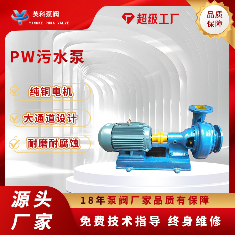 耐腐蚀污水泵PW不锈钢悬臂式离心泵单级50PWF-65卧式防爆铸铁304