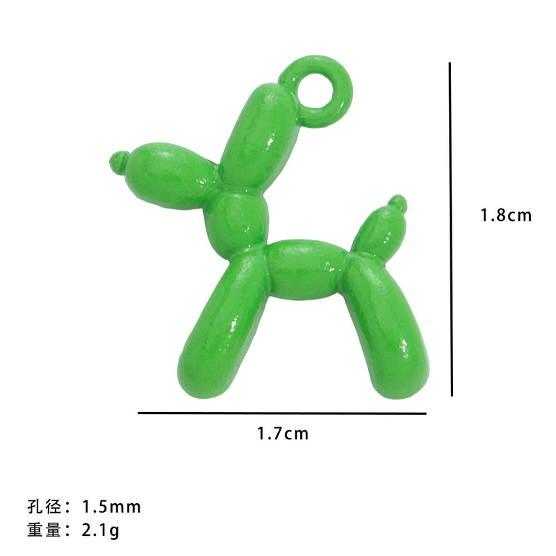 人気の合金ペイントバルーン犬かわいいキャンディーカラーの子犬ペンダント立体ネックレス diy 合金ジュエリーアクセサリー|undefined