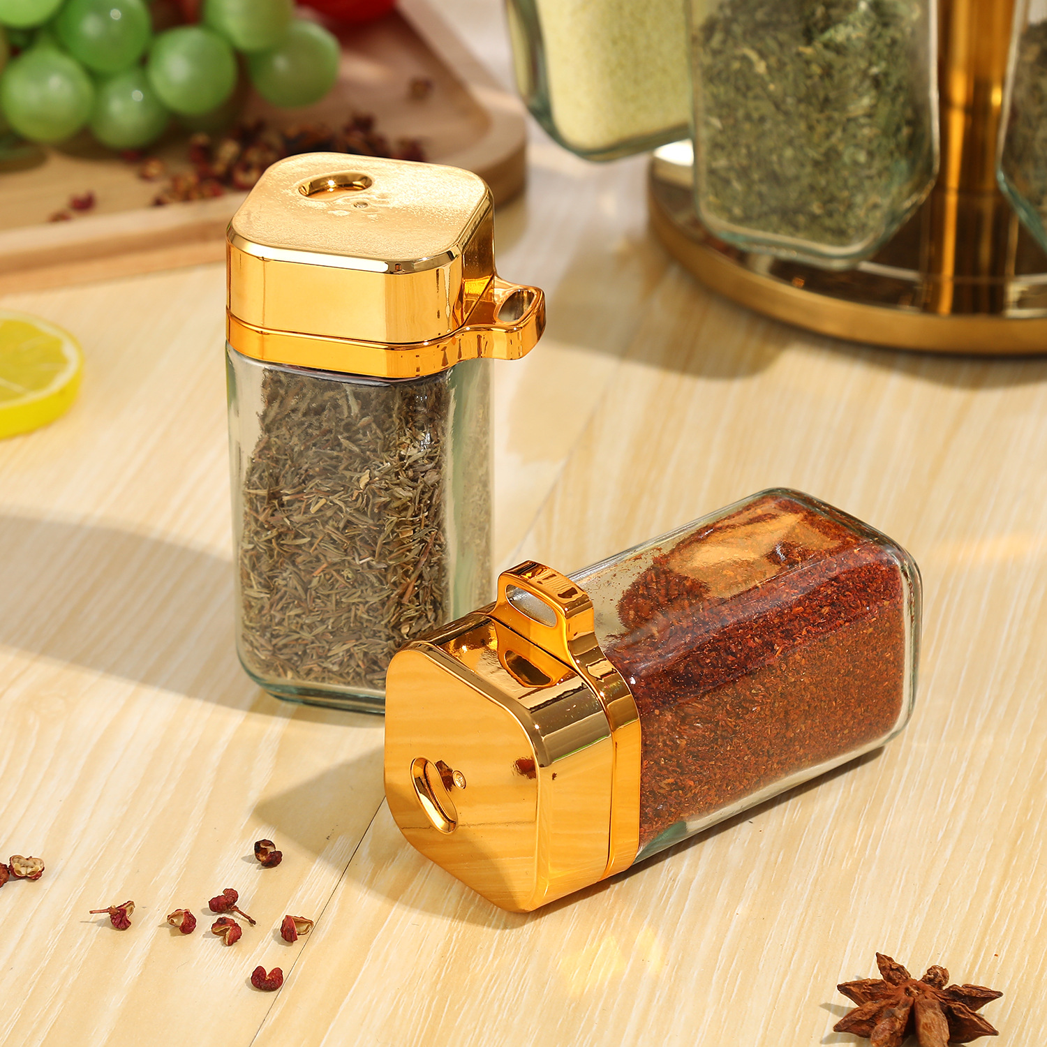 Rack de condimento giratorio de acero inoxidable multicapa mesa de almacenamiento de condimento de cocina multifuncional rack de esquina de condimento mesa giratoria