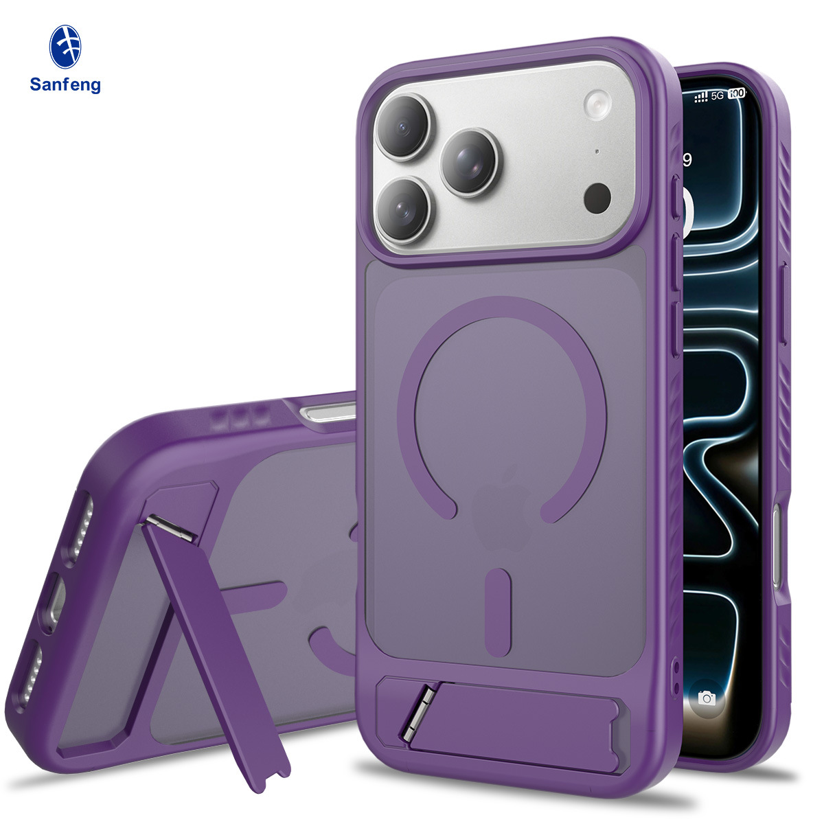 Nuevo Amazon Apple 18pm caso de teléfono celular resistente a la caída soporte incorporado 2 en 1 17 caso de protección de succión magnéticaomax image 10