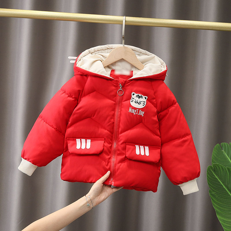 儿童新款男童保暖羽绒棉服冬季加绒加厚宝宝棉衣外套儿童棉袄女孩