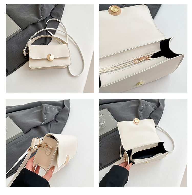 461g Weight Magnetic Buckle Closure Type Single Shoulder Strap Strap Type Crossbody Bag Bags Type Daily Occasion Pu Leather Material Solid Color Pattern All Seasons Season Women's Gender Classic Style Style Square Shape Small Size Women's Small Pu Leather Solid Color Classic Style Square Magnetic Buckle Crossbody Bag 16