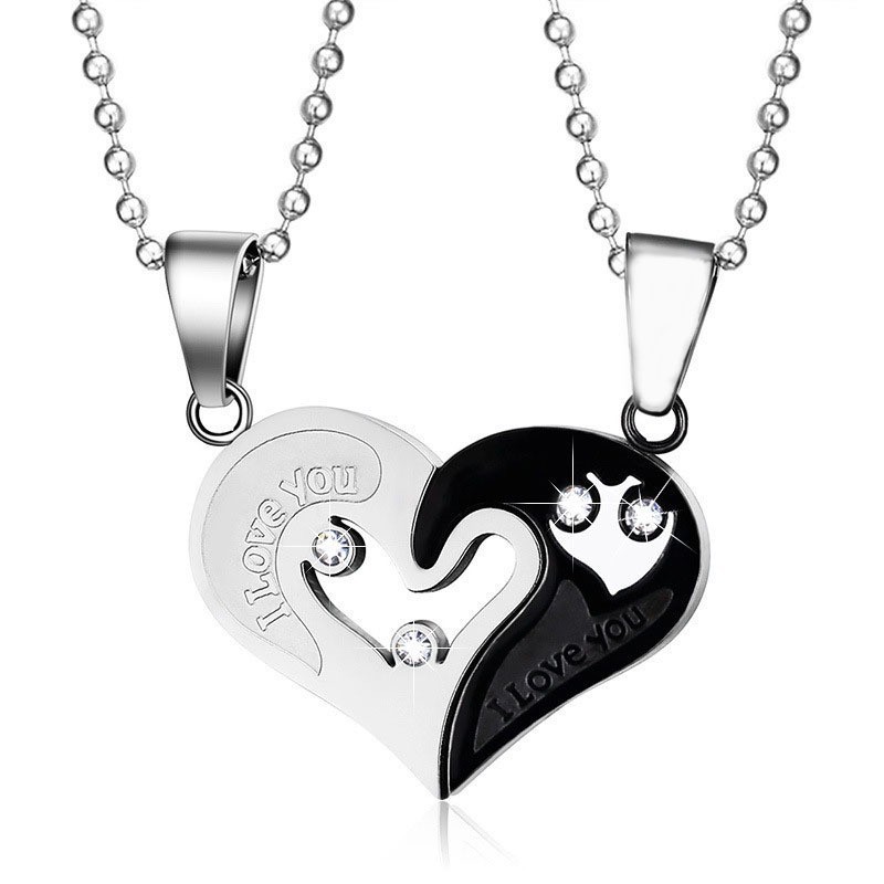 fashionable necklace for men and women heart shaped