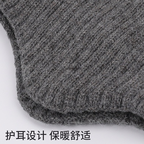 Winter hats for middle-aged and elderly men, knitted woolen hats for fathers and grandfathers, thick warm ear protection hats with extra lining, warm cotton hats for winter.