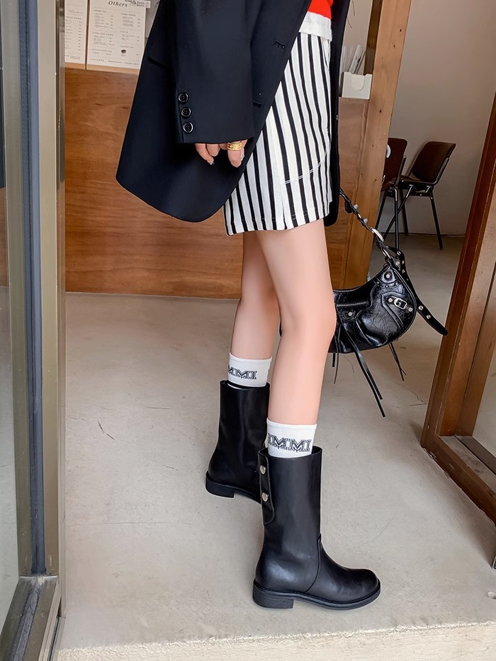 Western Style Mid-calf Knight Boots Women's Retro Ankle Boots_voghion.com