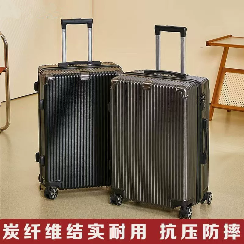 Durable capacious explosion-proof universal suitcase with zipper, increased thickness