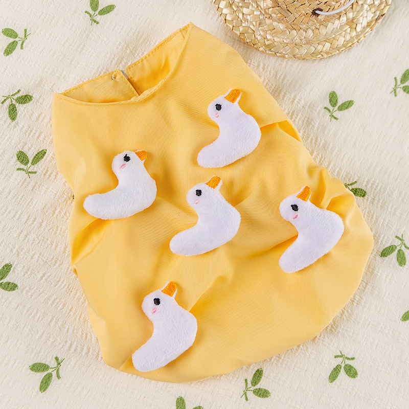 Primavera y verano perro gato de dibujos animados lindo perro hippie tridimensional pato pato vestido transpirable ropa para mascotas para perros pequeños y medianos image 6