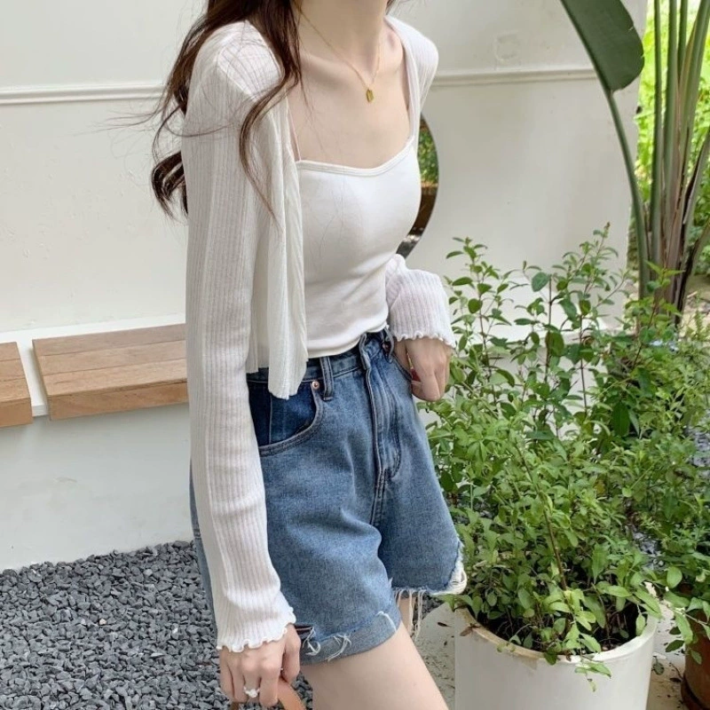Summer silk cardigan, thin long-sleeve, sweater, jacket