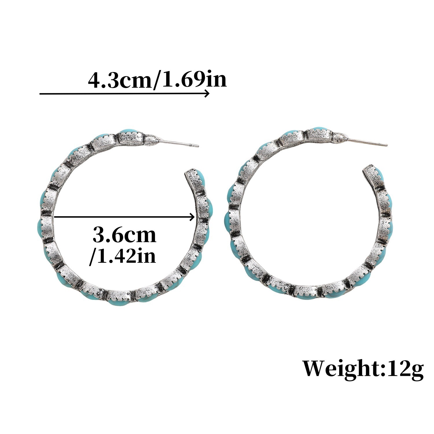 Böhmische Vintage Ohrhänger Mit Türkis Hochwertiger Nischenschmuck_voghion.com