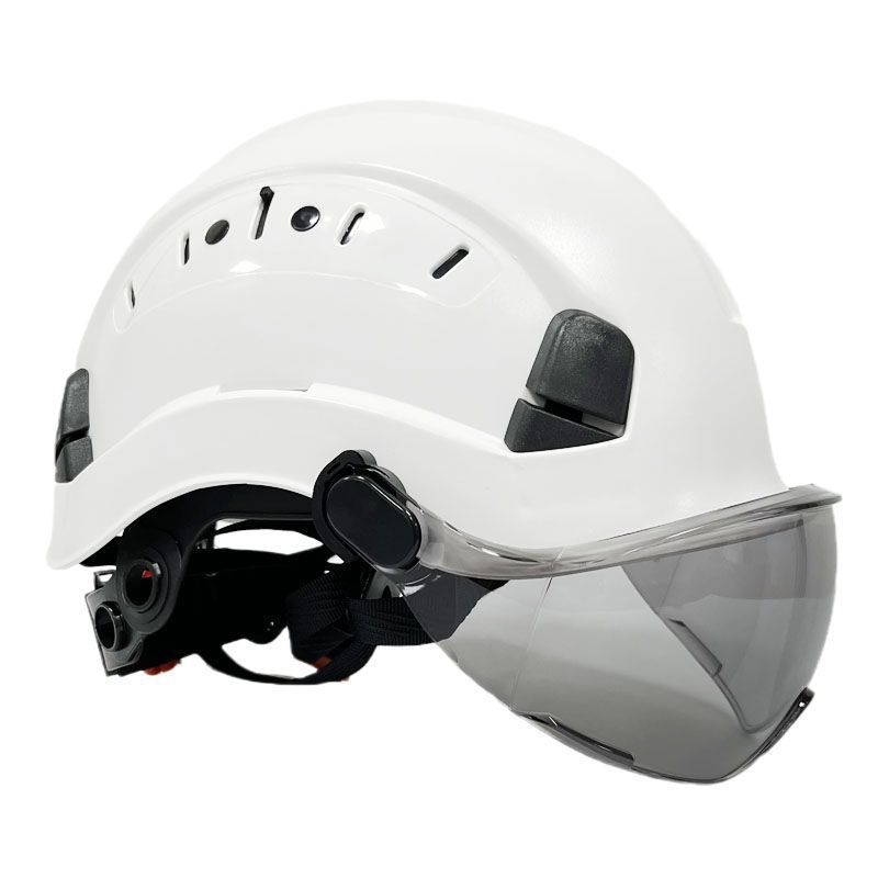 工地安全头盔防撞头盔带护目镜ABS安全帽男高空作业印字户外透气