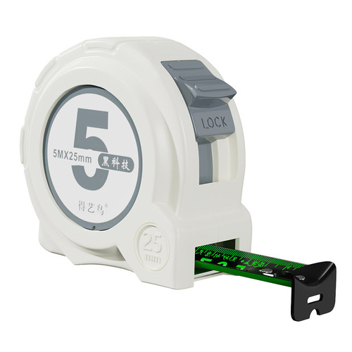 Black technology fluorescent tape measure black gold high-precision thickened and drop-resistant wear-resistant box ruler meter ruler 5 meters 25 ruler widened