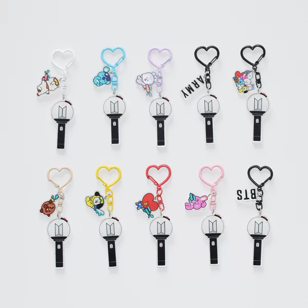 Bts Creative Fan Stick Acrylic Keychain Fan Bag Pendant Celebrity Merchandise