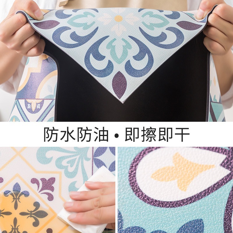 Alfombrillas de cuero para la cocina, lavables, sin necesidad de lavado, absorbentes de agua, resistentes al aceite, antideslizantes, alfombra para la entrada.