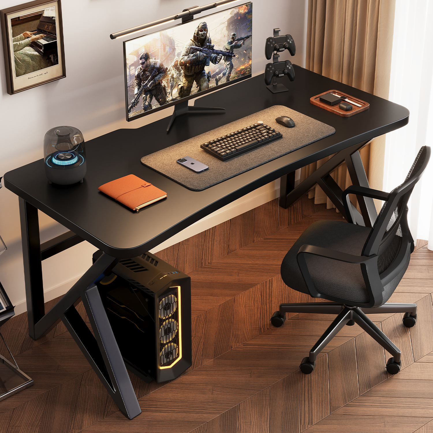 Desktop Office Desk, Home Gaming Desk and Chair Set, Simple Bedroom Table, Work Desk, Study Desk, Rental House Computer Desk