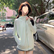 晒衣女夏冰丝透气2024新款学生宽松显瘦百搭爆款开衫连帽薄外套