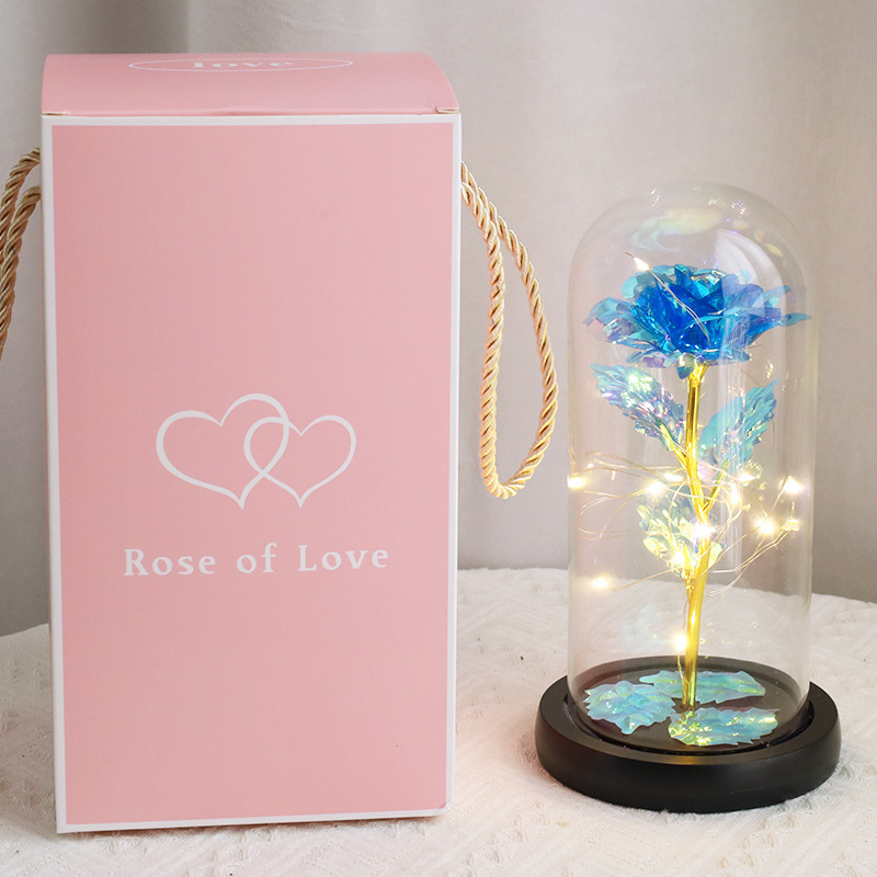 Blue rose (black background) + free battery + can write greeting cards