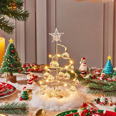 クリスマス装飾電気メッキ鉄ツリー LED 発光クリスタルクリスマスツリーデスクトップアレンジメントクリスマスイブパーティー用品