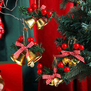 Cross-border new Christmas tree Bell pendant creative Christmas window decoration metal bell Christmas decoration props