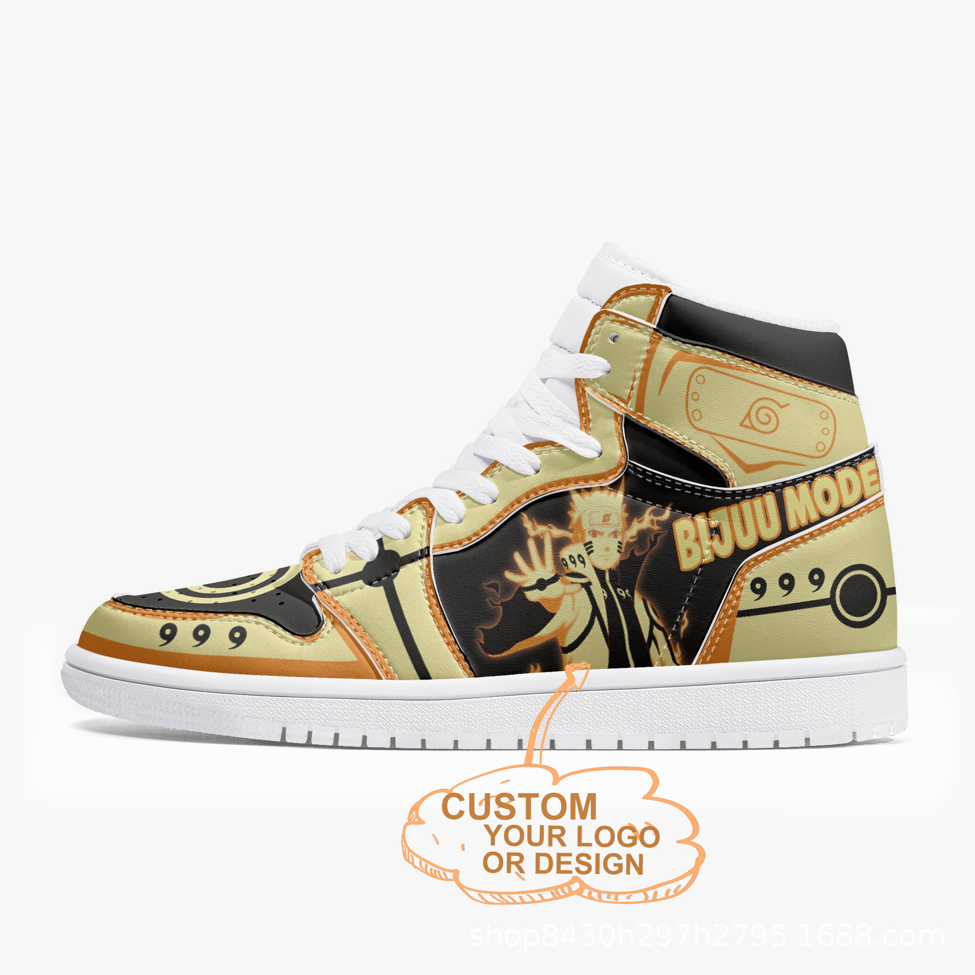 3D印花 现货板鞋百搭高帮运动鞋High Top Leather Sneakers