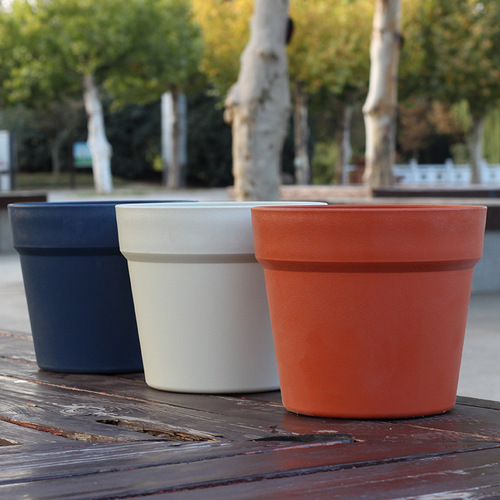 Plastic Flower Pot, Ceramic-like Large, Simple Indoor Pothos Round, Thickened Resin Flower Pot, Manufacturer Wholesale